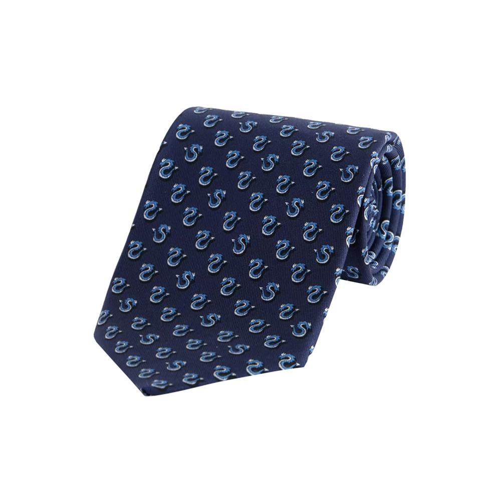 Ferragamo Men's Allover Graphic Print Silk Tie Navy