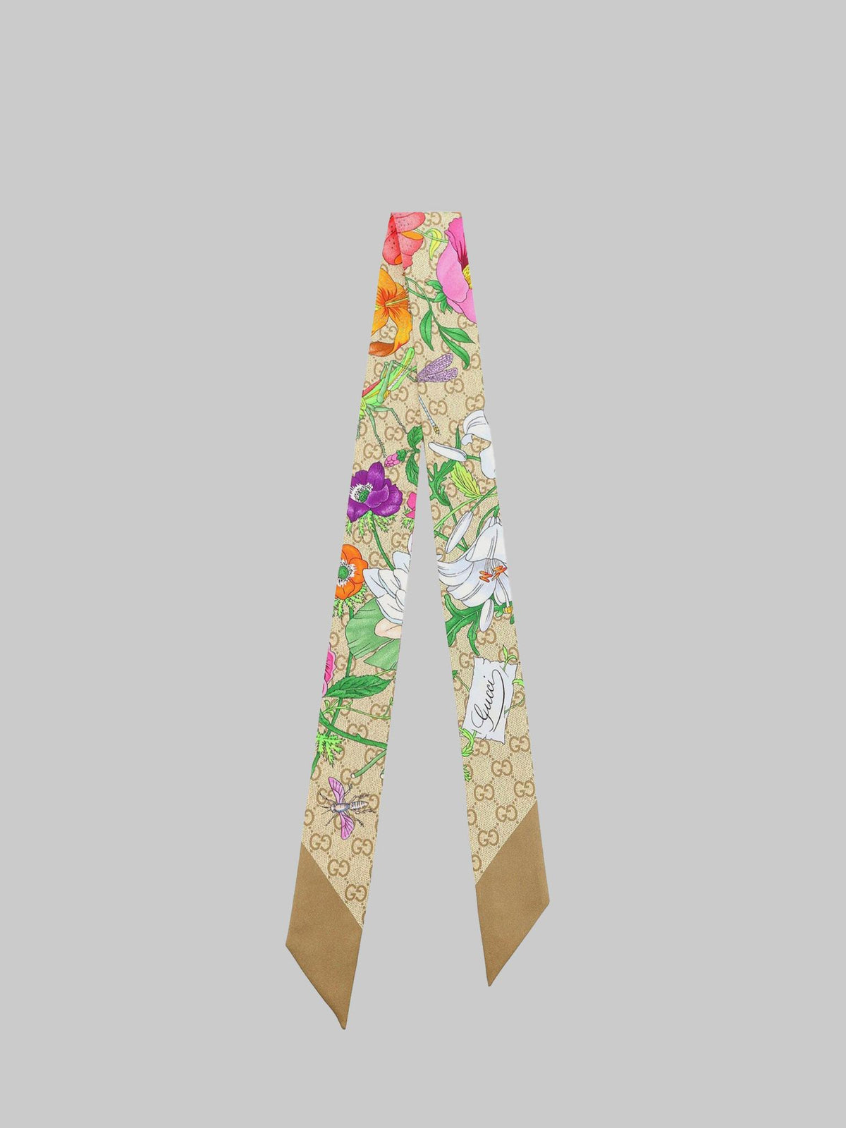 GUCCI Beige GG Monogram Silk Scarf