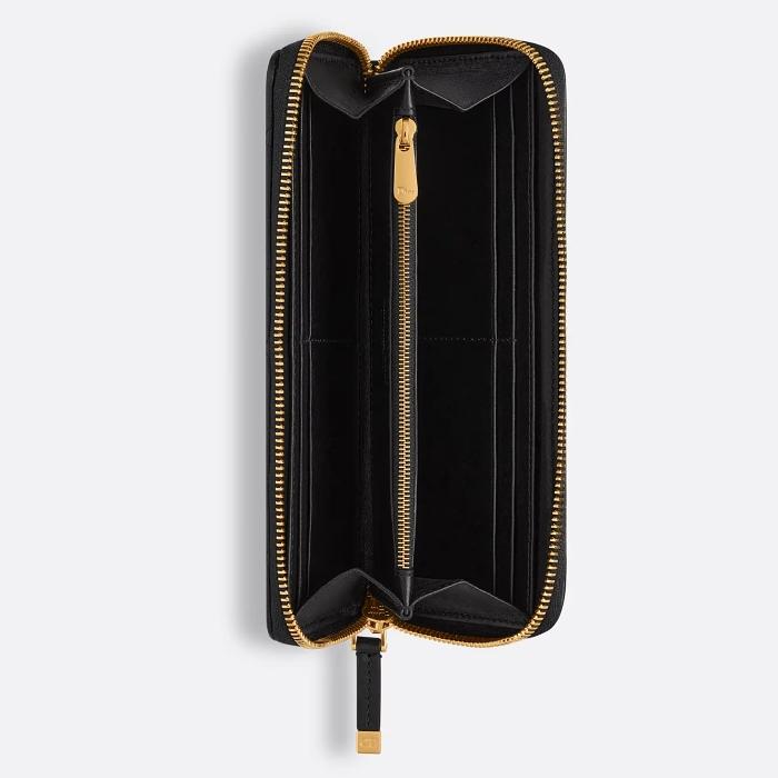 DIOR Miss Caro Voyageur Slim Long Wallet Black Leather S5208UHAG M900