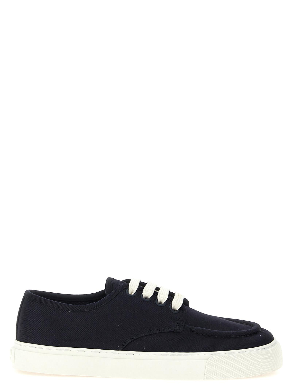 PRADA White Leather Low-Top Sneakers for Men