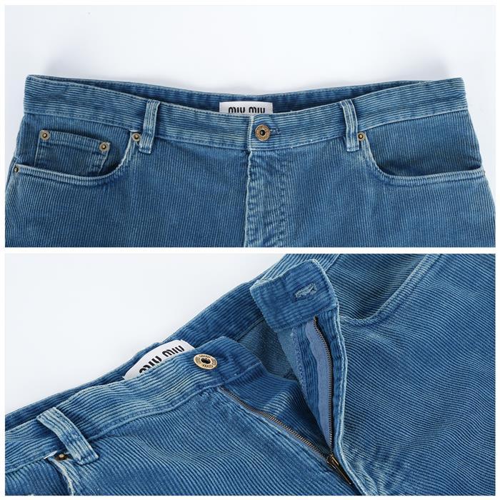 Miu Miu Logo Patch Washed Corduroy Classic Pants MP1623 16DE F0013