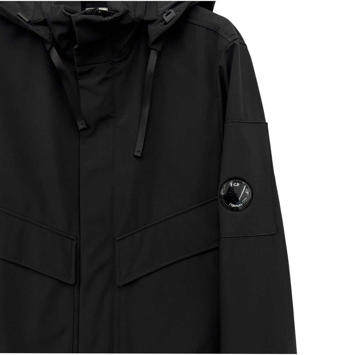 CP Company Shell-R Hooded Jacket with Lens Badge for Men 20CMOW001A 999