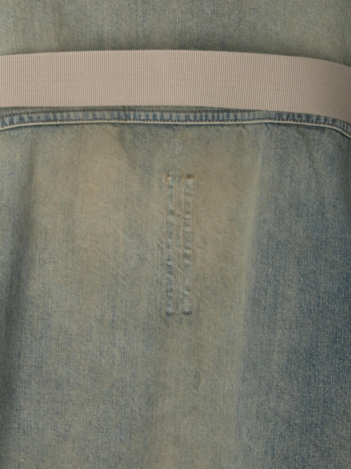 Rick Owens Mineral Pearl Denim Jumbo Overshirt Long Sleeve Shirt