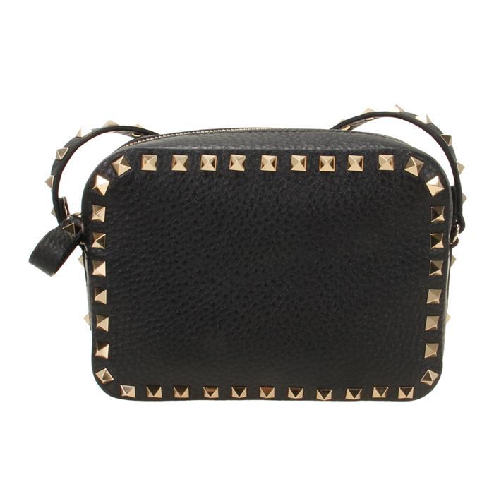 VALENTINO Rockstud Leather Crossbody Bag Black