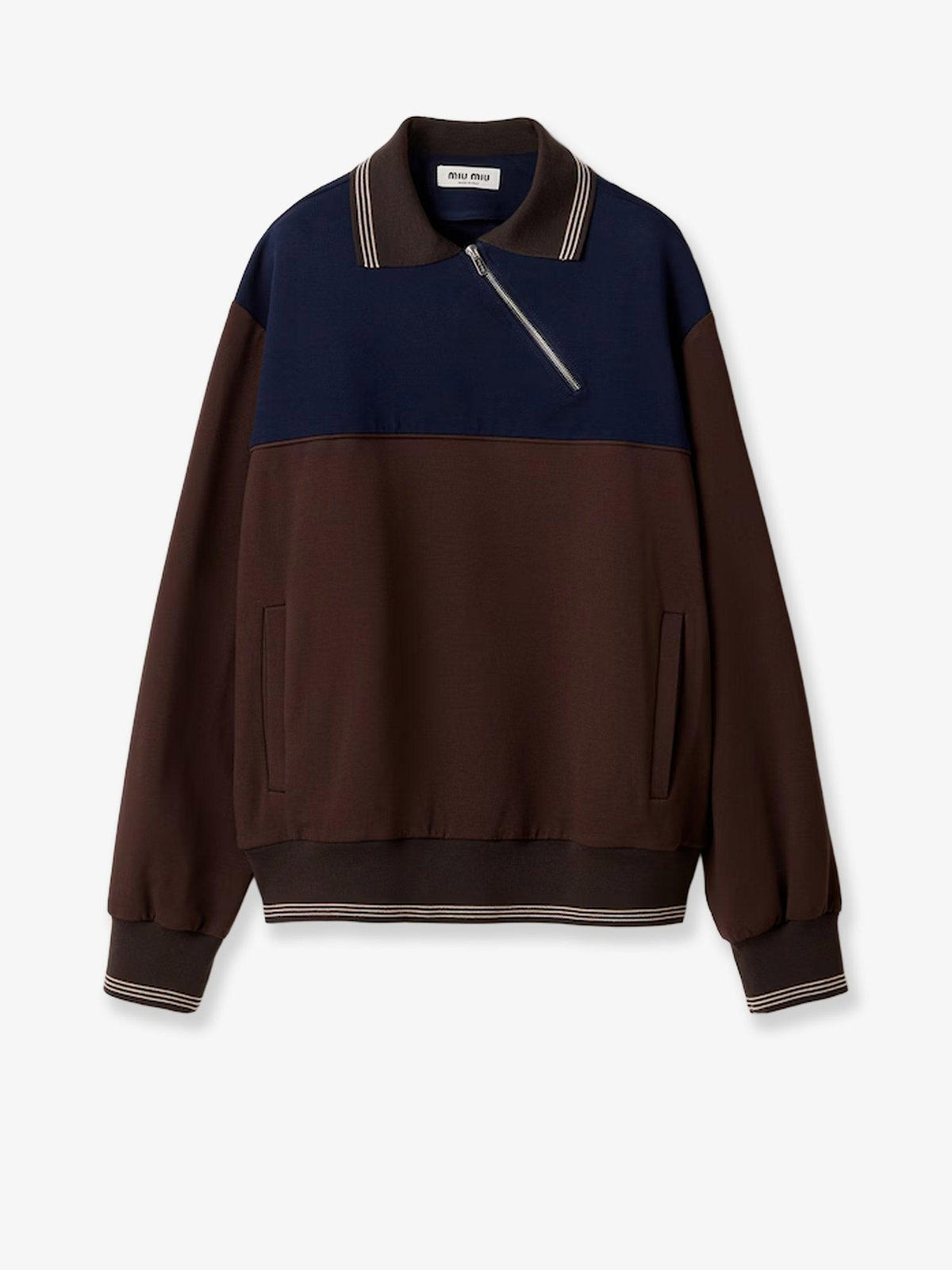 Miu Miu Cotton Logo Sweatshirt Black Women’s Top