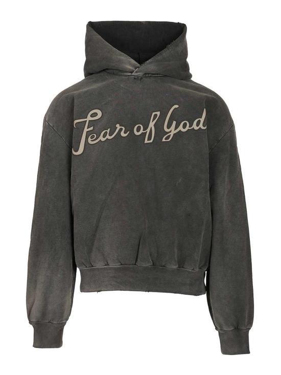 Fear of God Off Black Hooded Sweatshirt Women’s Cotton Pullover