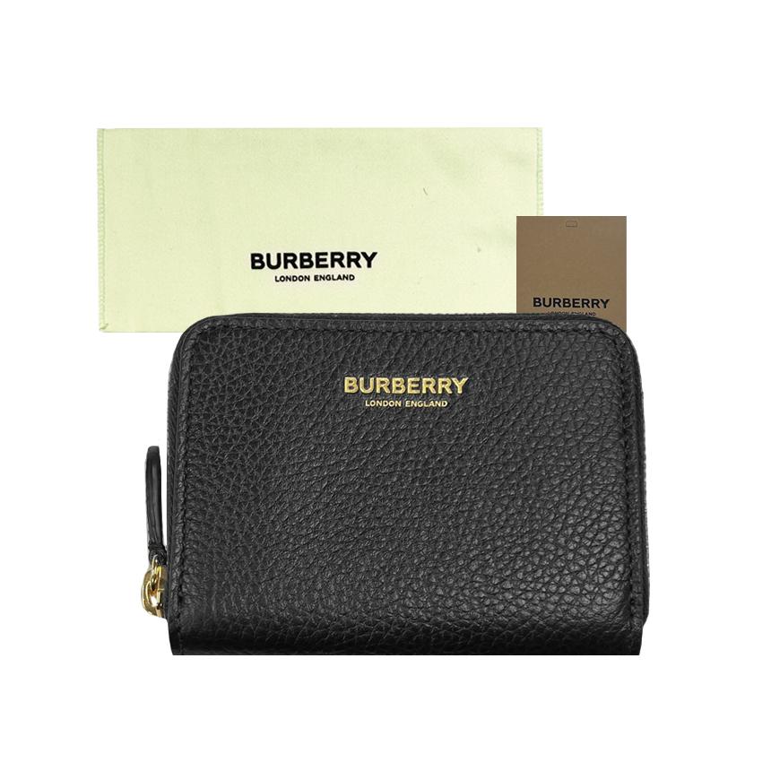 BURBERRY Zip Around Black Leather Card Holder Wallet 80840421 81072621