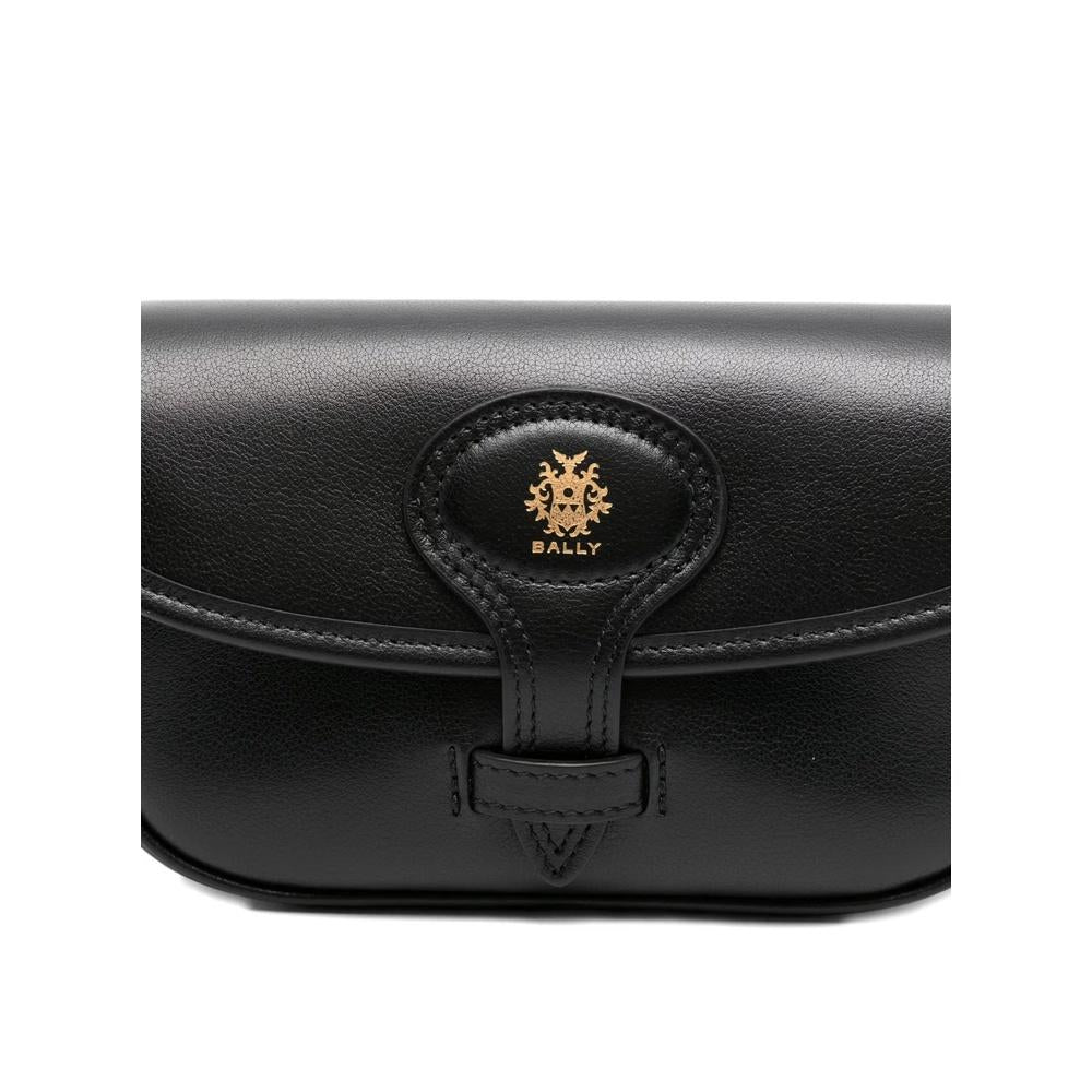 BALLY Beckett Leather Mini Shoulder Bag Black