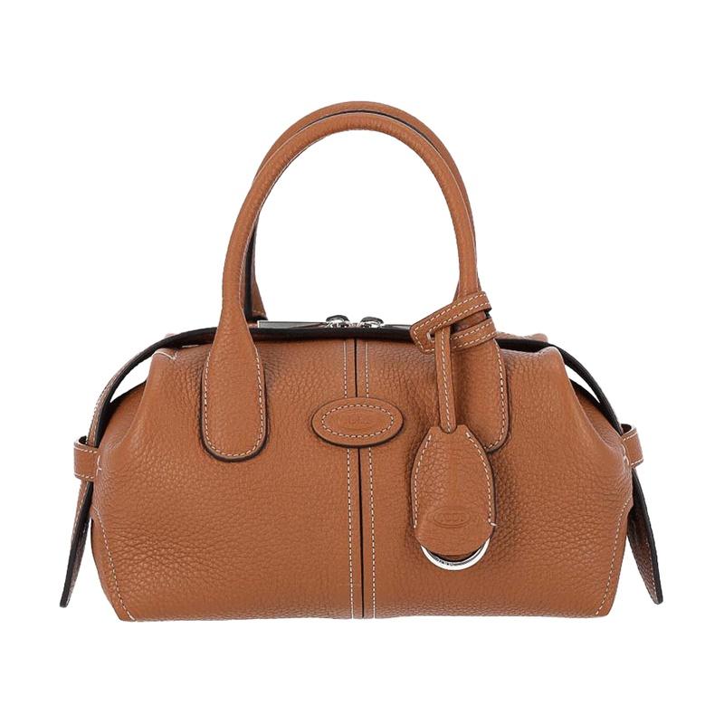 Tods Mini Bowling Tote Bag Saffiano Leather Blue