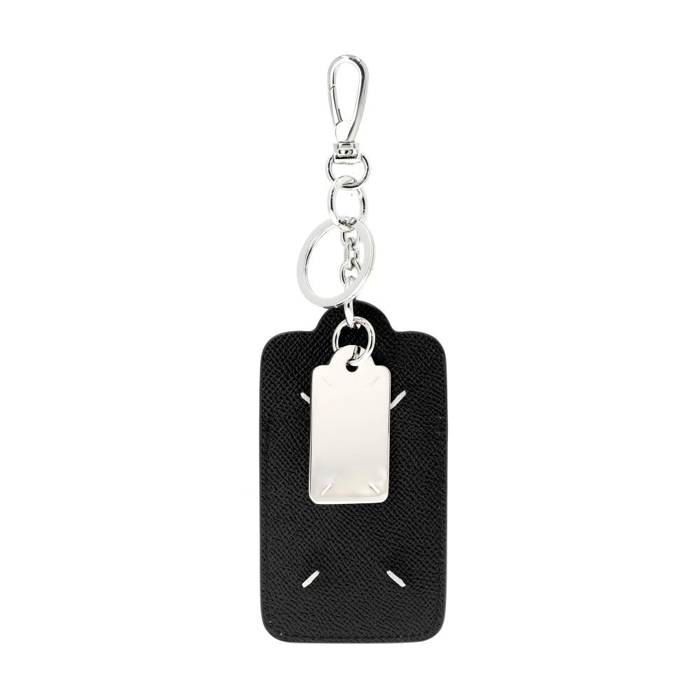 Maison Margiela Stitch Grain Tag Leather Keyring Black Men’s Accessory