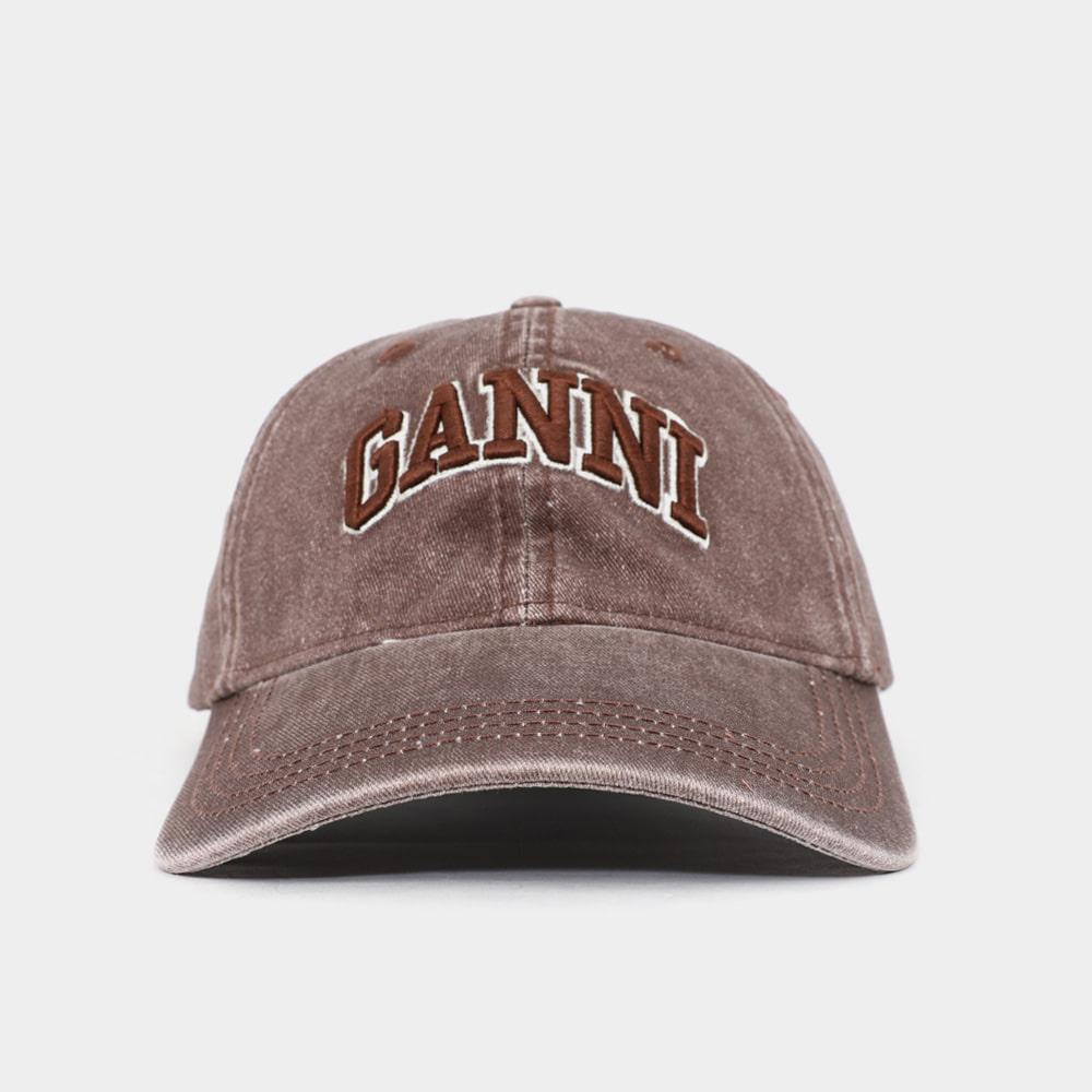 GANNI Emblem Washed Cotton Canvas Women’s Cap B3020105 00B