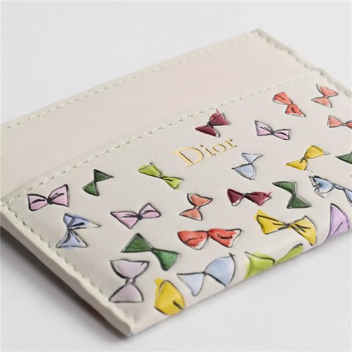 DIOR Dioriviera Frisia Card Holder Wallet Pink Leather