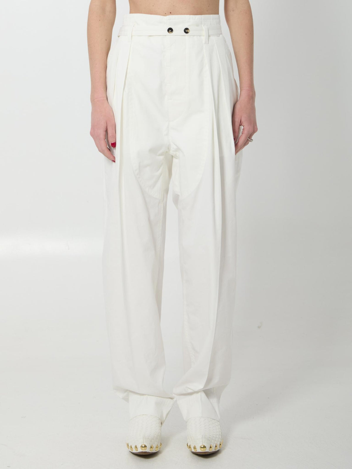 Bottega Veneta Black Wool Tailored Classic Trousers