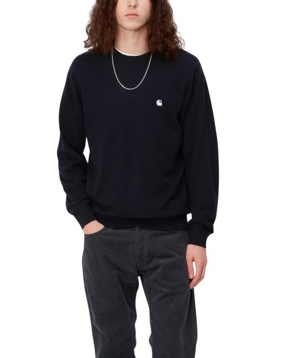 CARHARTT WIP Dark Navy Cotton Madison Crewneck Sweater Men