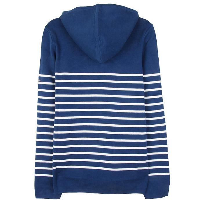 Saint James Women’s Blue Hooded Zip-Up Knit Cardigan 0513YL
