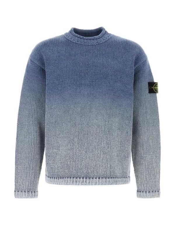 STONE ISLAND Cotton Chenille Degrade Print Crewneck Sweater