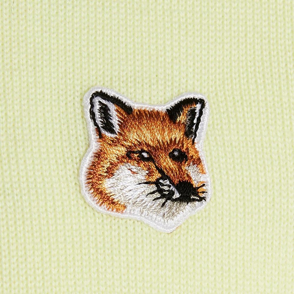 Maison Kitsune Fox Head Light Yellow Men's Crewneck Sweater IU00504KT1036 P720