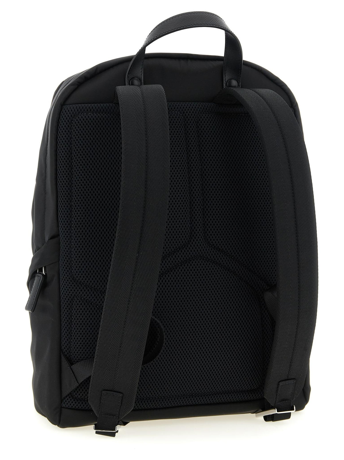 PRADA Black Nylon Leather Trim Backpack