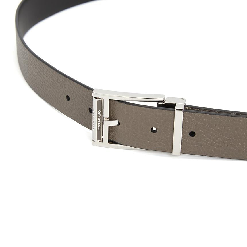 Ferragamo Men’s Reversible Leather Belt Pre-Cut 670571 0786349