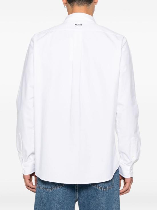 KENZO Long Sleeve Shirt for Men FG6 5CH410 9LO 01 WHITE DOM