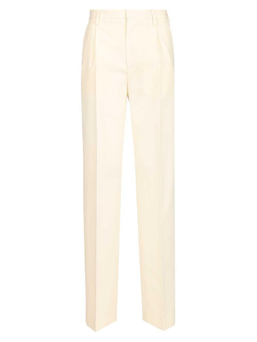 Maison Margiela Beige Wool Classic Trousers for Women