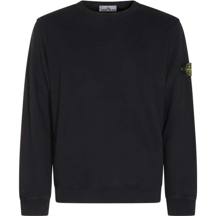 STONE ISLAND Black Logo Patch Sweatshirt Unisex