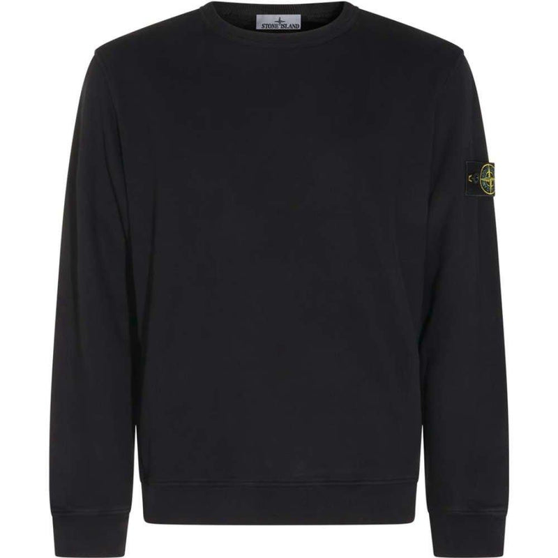 STONE ISLAND Black Logo Patch Sweatshirt Unisex