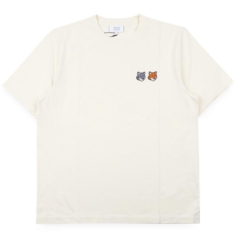 Maison Kitsune Men’s Double Fox Head Patch Short Sleeve T-Shirt