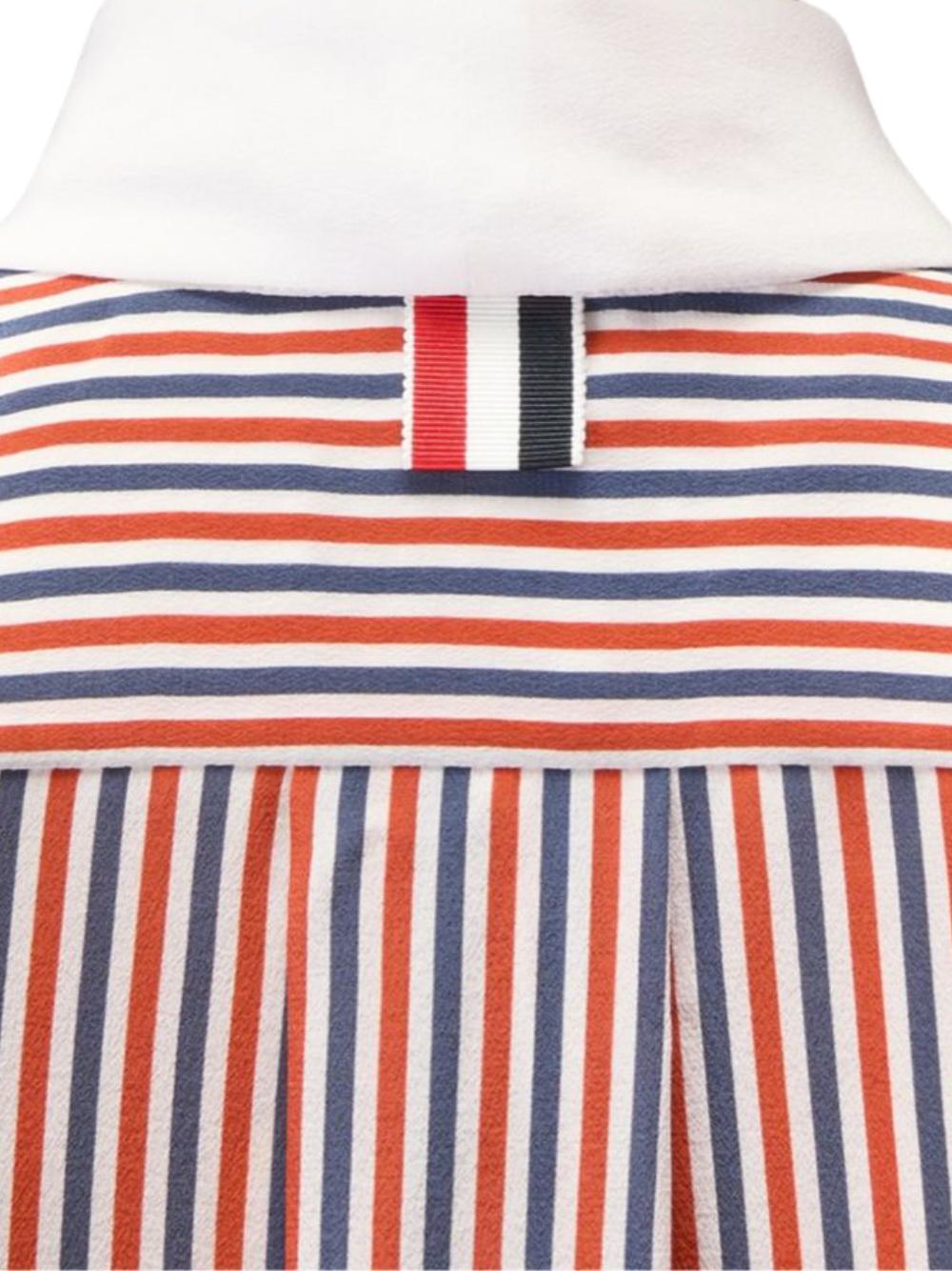 THOM BROWNE Navy Cotton Button-Up Shirt