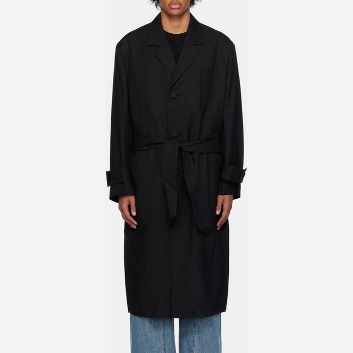 WOOYOUNGMI Black Belted Single-Breasted Coat W243HC01901B