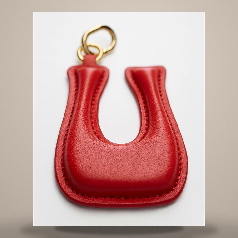 CELINE Alphabet Charm U Letter Lambskin Gold-Finish Brass Ultra Re B10F24V5927AG