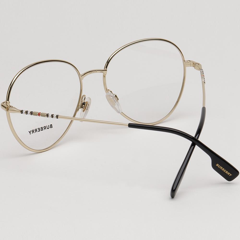 BURBERRY Round Metal Gold Frame Eyeglasses Unisex BE1366 1109