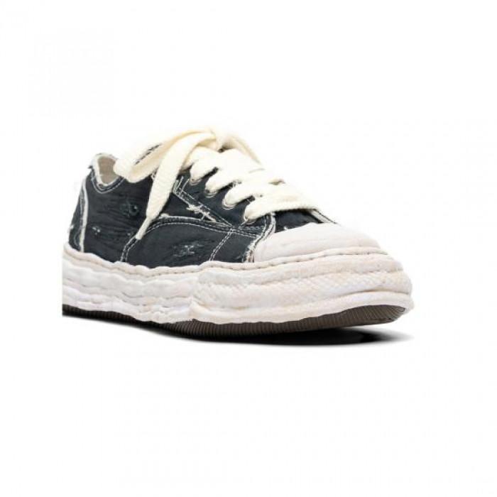 Maison Mihara Yasuhiro OG Sole Overdyed Canvas Low Top Sneakers Black