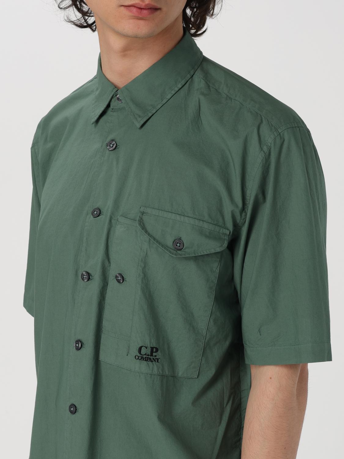 CP Company Cotton Short Sleeve Shirt Green Men
