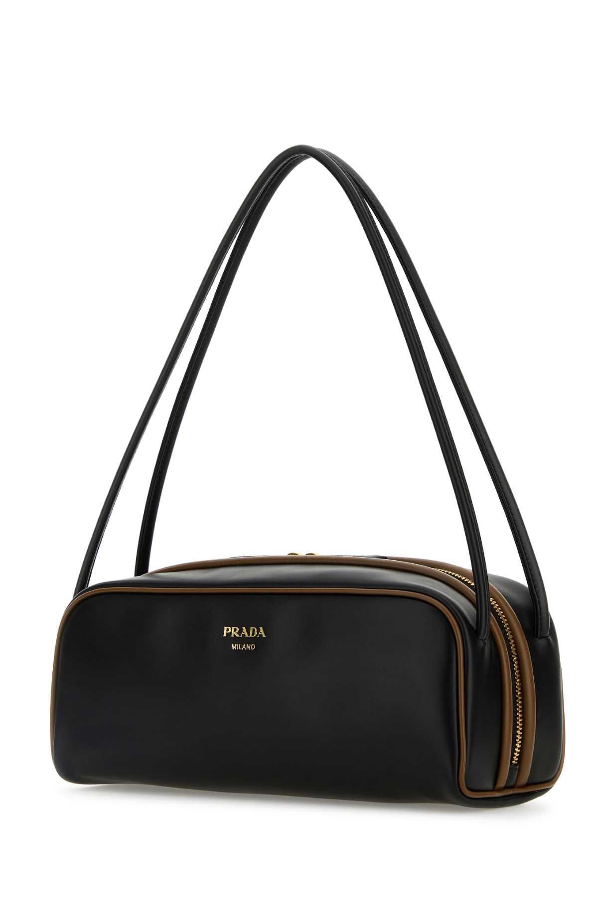 PRADA Leather Shoulder Bag Black