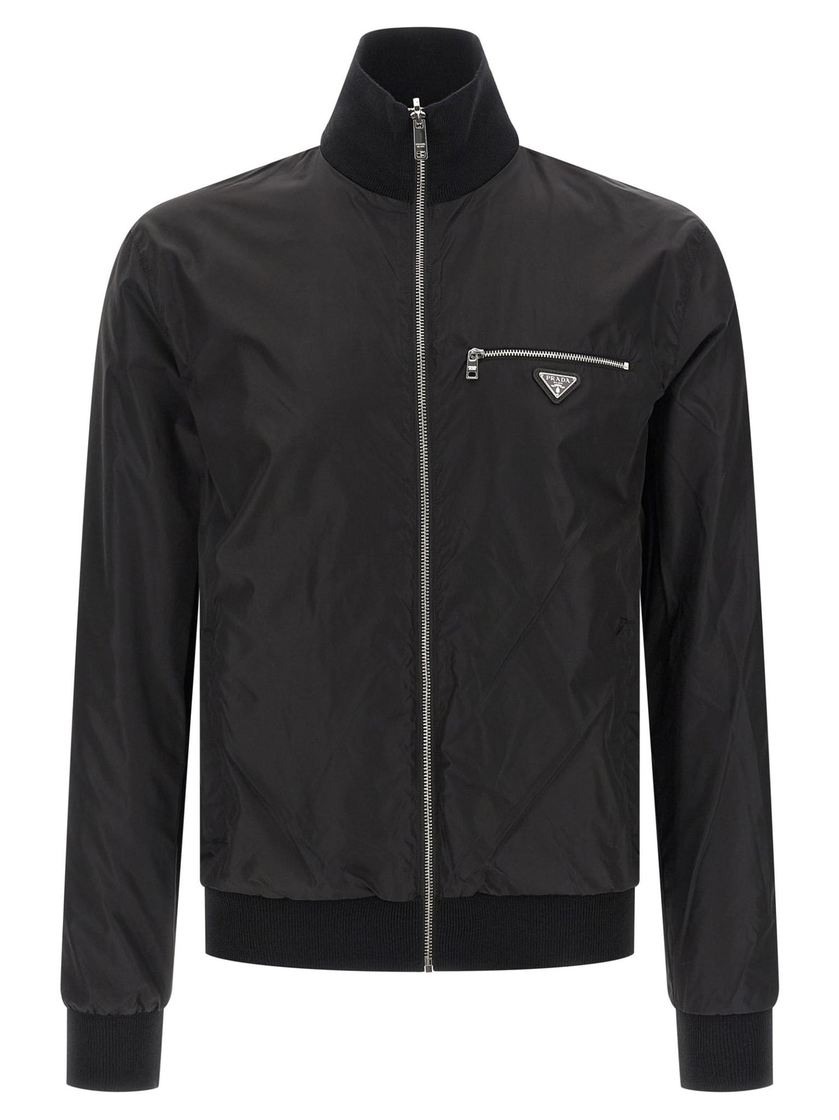 PRADA Black Wool Knit Zip Jacket