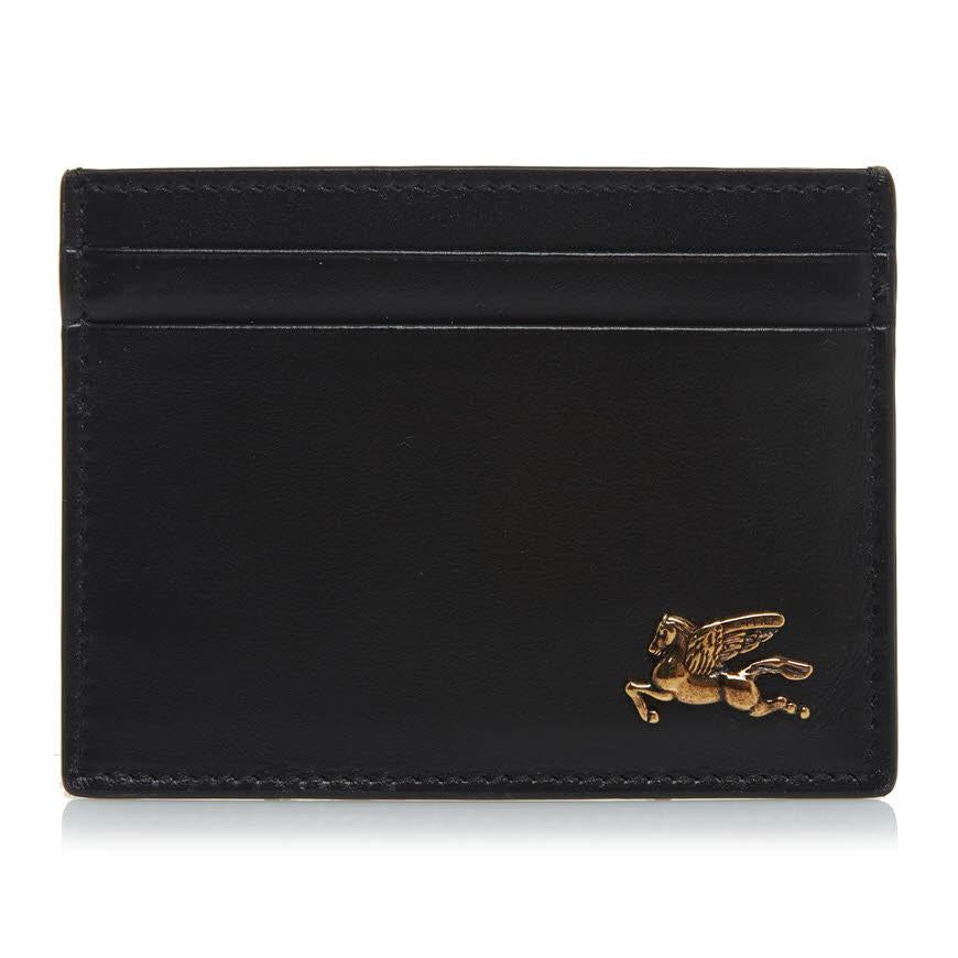 Etro Pegasus Leather Card Holder Wallet for Women