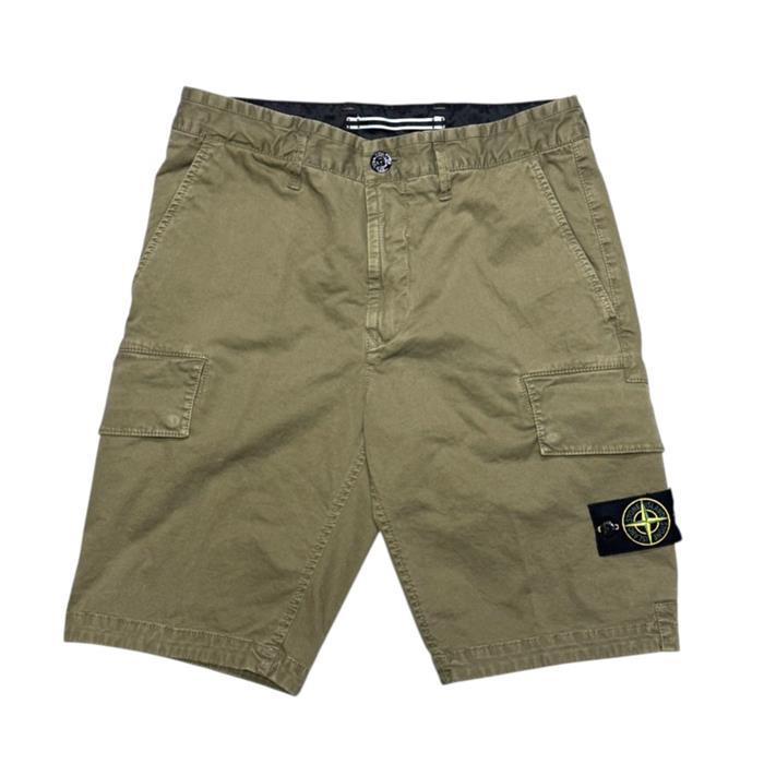 STONE ISLAND Old Effect Slim Fit Cargo Shorts Military Green