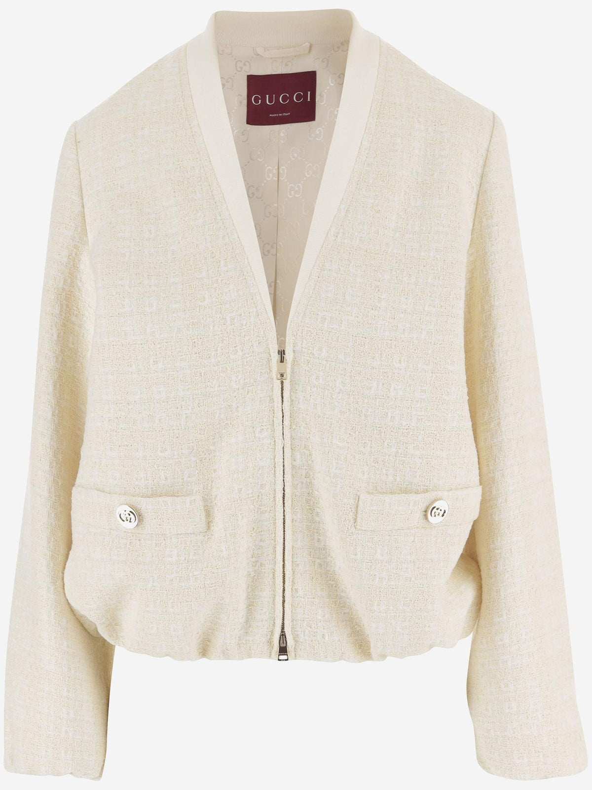 GUCCI Beige Wool Blend Tailored Jacket