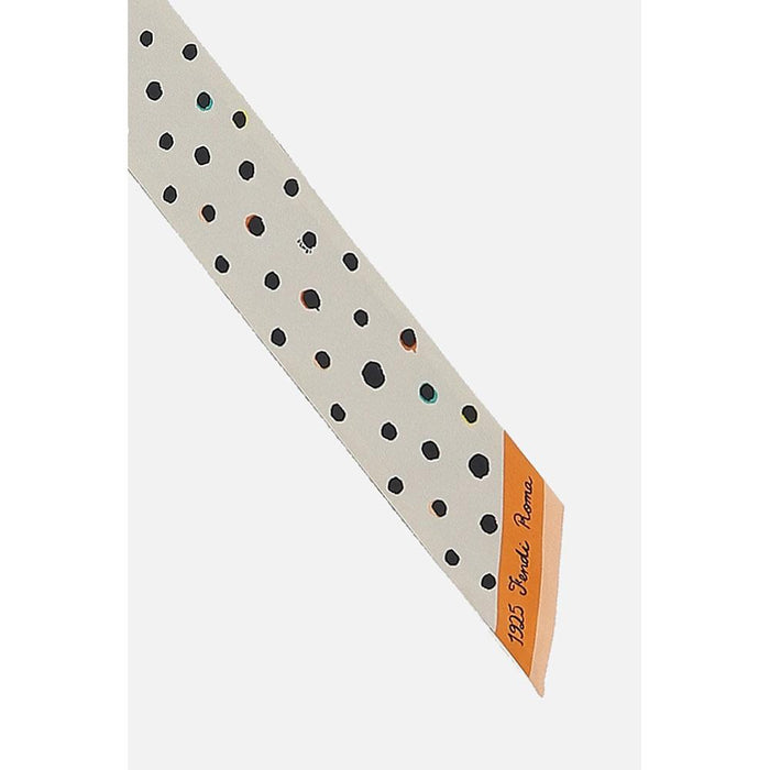 FENDI Optical Raphia Silk Scarf Navy/White