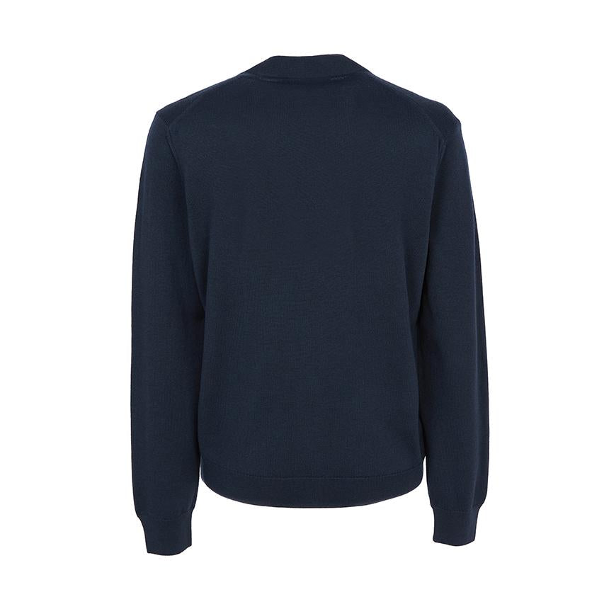 Maison Kitsune Fox Head Logo Men’s Wool Cardigan Navy PM00501 KT1181 0413