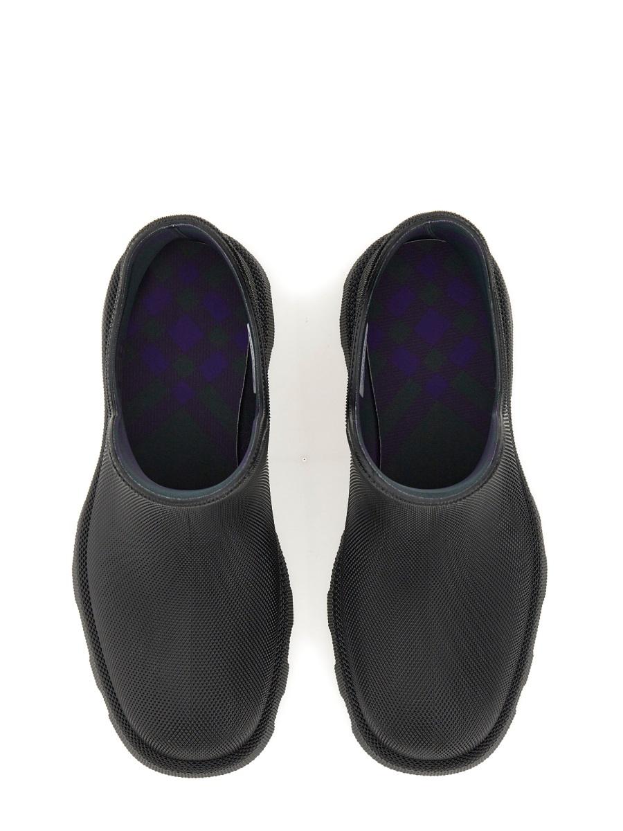 BURBERRY Black Leather Mid Boots for Men