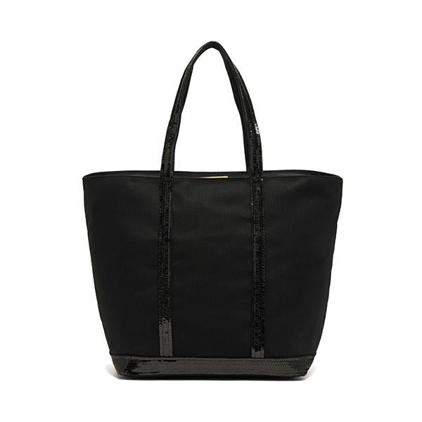 Vanessa Bruno Cabas Sequin Large Tote Bag Black Canvas Women’s