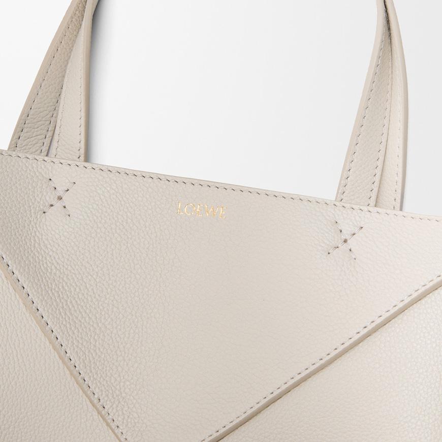 LOEWE Mini Puzzle Fold Tote Bag Leather Brown Women’s