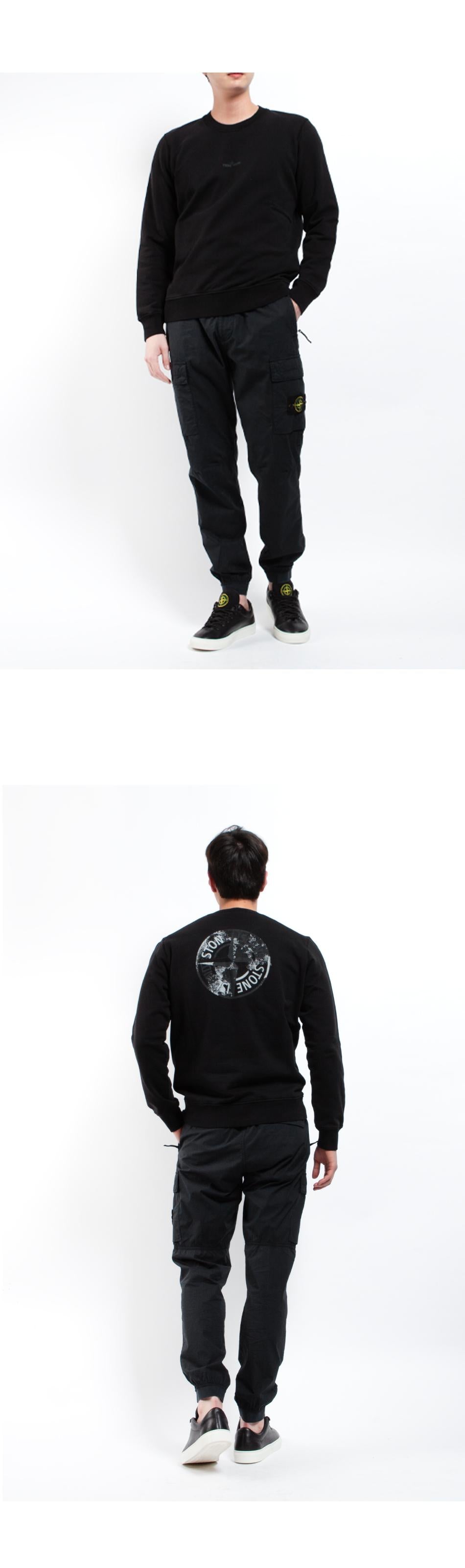 STONE ISLAND Front & Back Logo Print Regular Fit Sweatshirt 6100665 S0083 V0029
