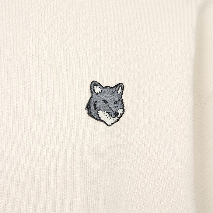 Maison Kitsune Fox Head Logo Men’s Hoodie Gray Cotton