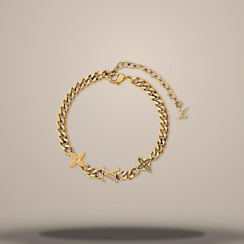 Louis Vuitton Monogram Row Bracelet Brown Coated Canvas 23cm M03752