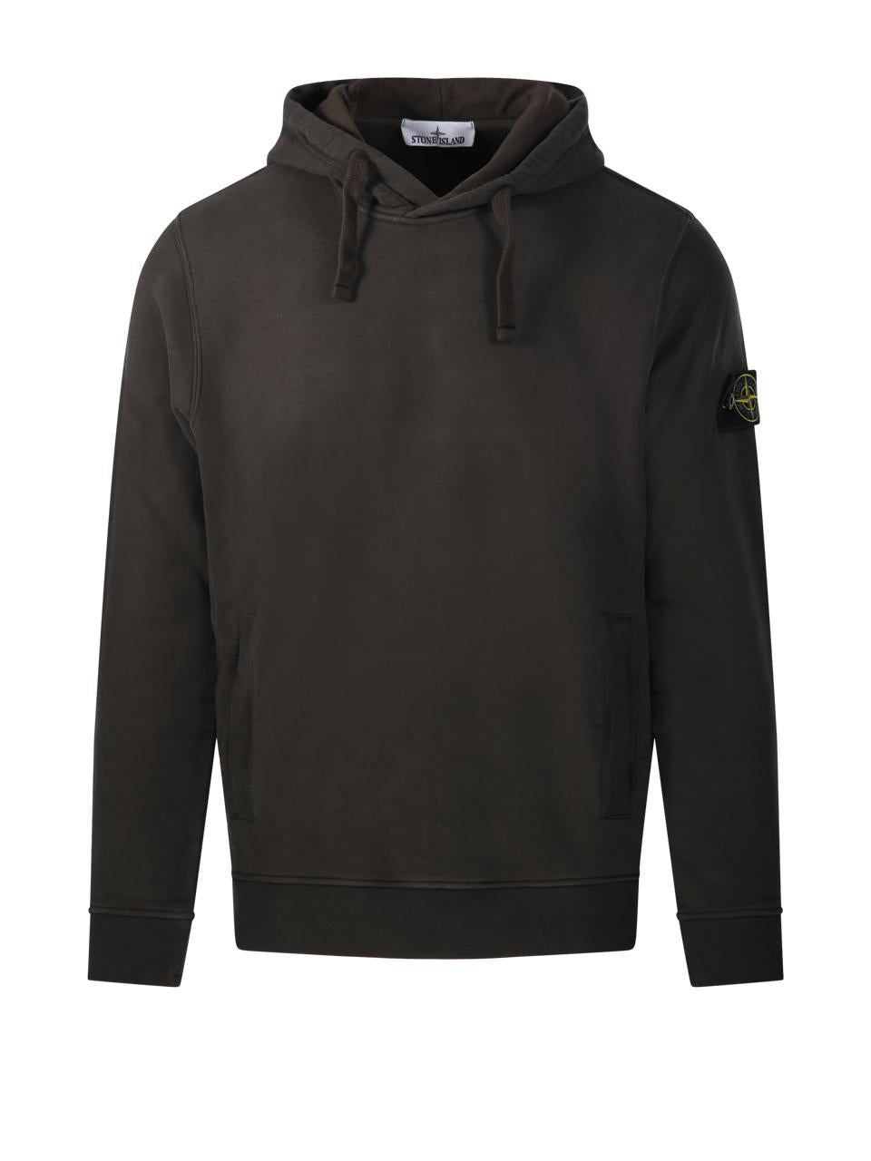 STONE ISLAND Black Cotton Crewneck Sweatshirt for Men
