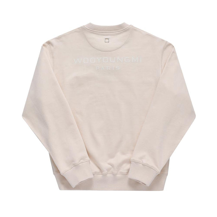 WOOYOUNGMI Back Logo Crewneck Sweatshirt for Men Navy
