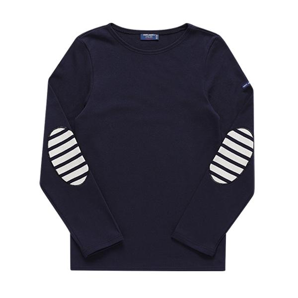 Saint James Unisex Long Sleeve T-Shirt 0844 NAVY ECRU NAVY